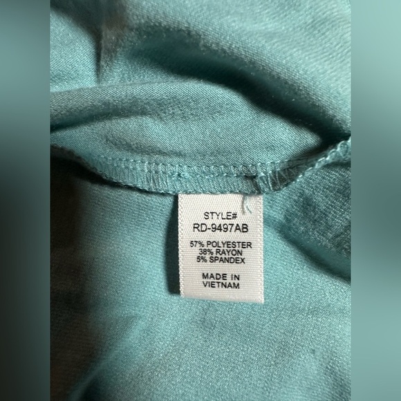 Zenana Long Sleeve Jersey Swing T-Shirt Dress with Side Pockets Dusty Teal XL - Picture 8 of 9